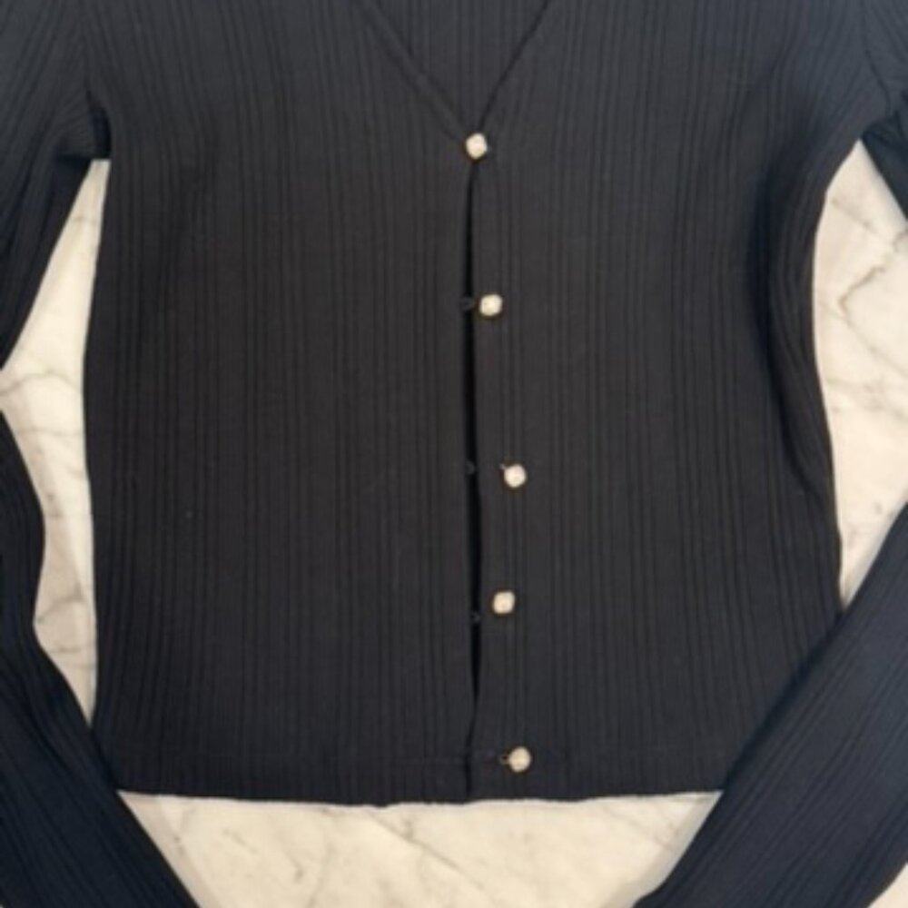 Vince Black Button-Down Cardigan - Brand New With Tags - Picture 3 of 4